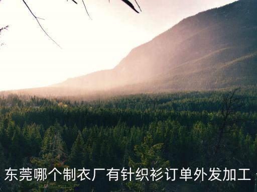 東莞哪個制衣廠有針織衫訂單外發加工