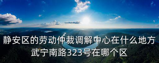 靜安區的勞動仲裁調解中心在什么地方武寧南路323號在哪個區