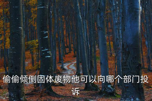 偷偷傾倒固體廢物他可以向哪個部門投訴