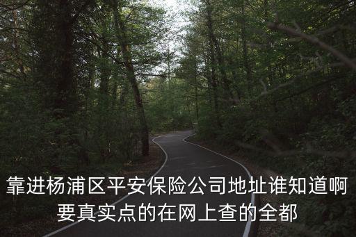 靠進(jìn)楊浦區(qū)平安保險(xiǎn)公司地址誰(shuí)知道啊要真實(shí)點(diǎn)的在網(wǎng)上查的全都