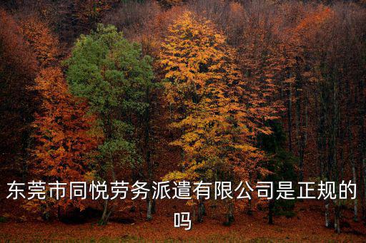 東莞市同悅勞務派遣有限公司是正規的嗎