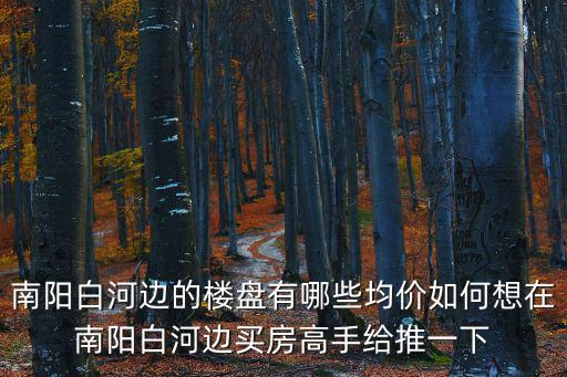 南陽(yáng)白河邊的樓盤有哪些均價(jià)如何想在南陽(yáng)白河邊買房高手給推一下