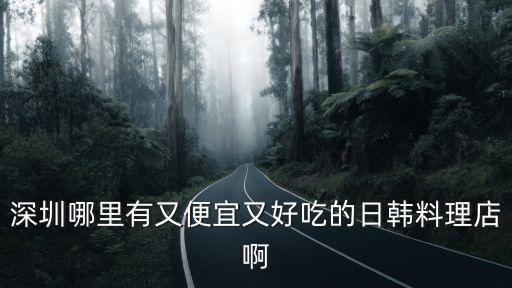 深圳哪里有又便宜又好吃的日韓料理店啊