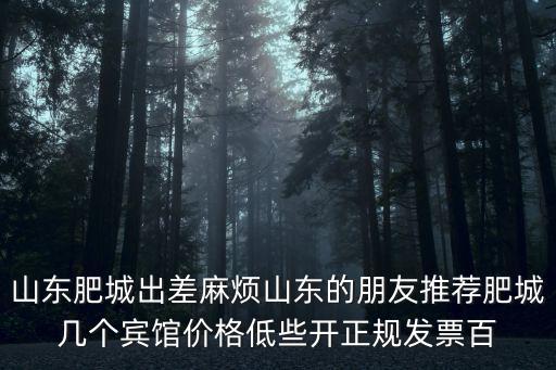山東肥城出差麻煩山東的朋友推薦肥城幾個賓館價格低些開正規發票百