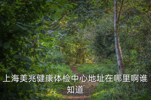 上海美兆健康體檢中心地址在哪里啊誰知道