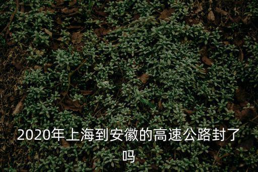 2020年上海到安徽的高速公路封了嗎