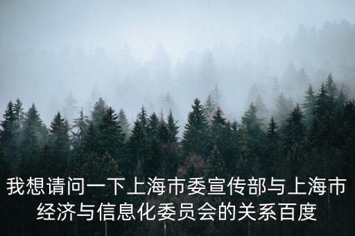 我想請問一下上海市委宣傳部與上海市經(jīng)濟與信息化委員會的關(guān)系百度