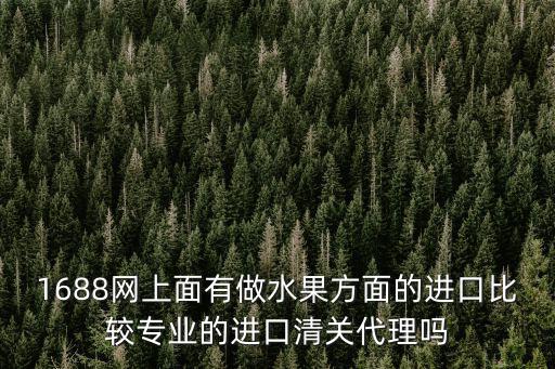 1688網上面有做水果方面的進口比較專業的進口清關代理嗎