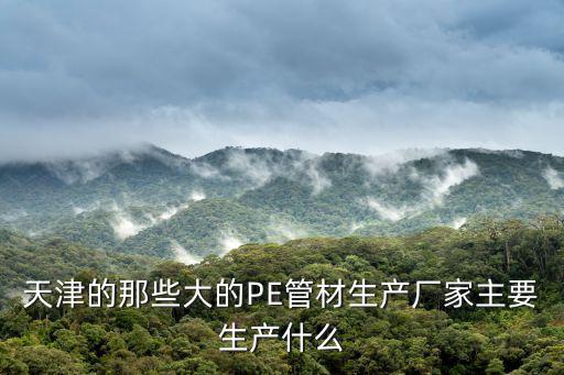 天津的那些大的PE管材生產廠家主要生產什么