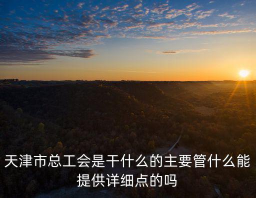 天津市總工會是干什么的主要管什么能提供詳細點的嗎