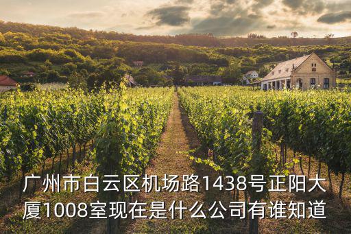 廣州市白云區機場路1438號正陽大廈1008室現在是什么公司有誰知道