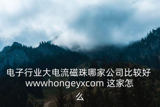 電子行業大電流磁珠哪家公司比較好 wwwhongeyxcom 這家怎么