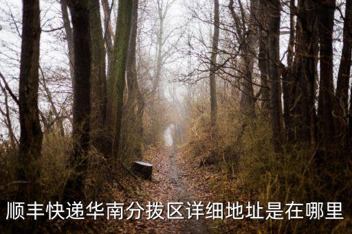順豐快遞華南分撥區(qū)詳細(xì)地址是在哪里