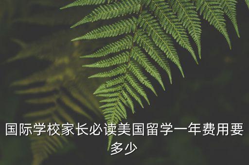 國際學(xué)校家長必讀美國留學(xué)一年費用要多少