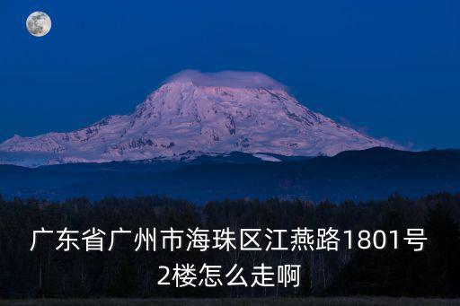 廣東省廣州市海珠區江燕路1801號2樓怎么走啊