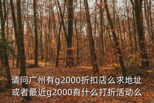請問廣州有g(shù)2000折扣店么求地址或者最近g2000有什么打折活動么