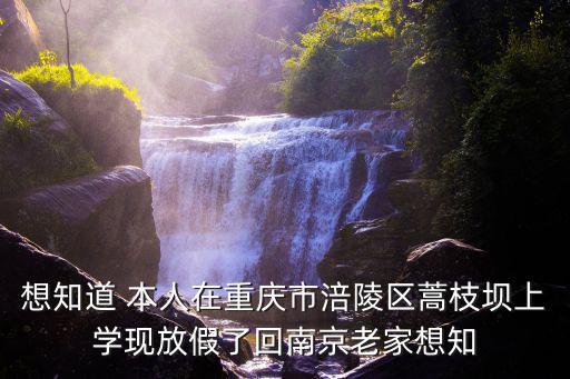 想知道 本人在重慶市涪陵區蒿枝壩上學現放假了回南京老家想知