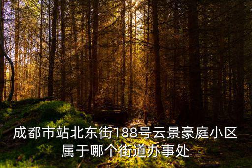 成都市站北東街188號云景豪庭小區屬于哪個街道辦事處