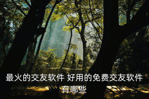最火的交友軟件 好用的免費(fèi)交友軟件有哪些