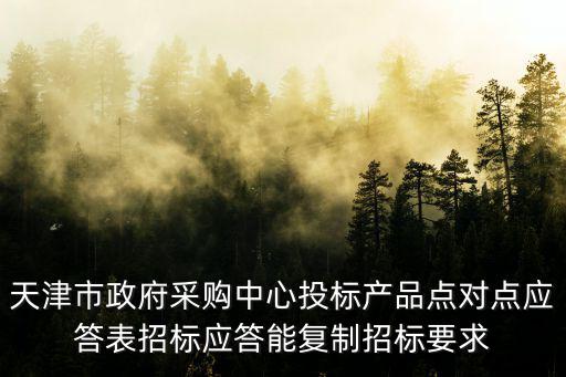 天津市政府采購中心投標產品點對點應答表招標應答能復制招標要求