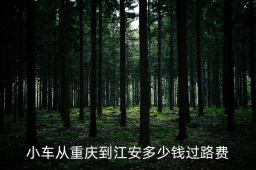 小車從重慶到江安多少錢過路費