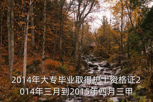2014年大專畢業取得護士資格證2014年三月到2015年四月三甲