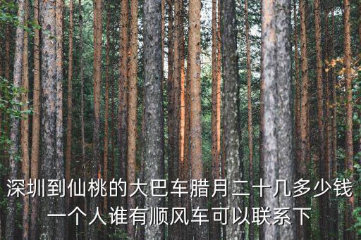 深圳到仙桃的大巴車臘月二十幾多少錢一個人誰有順風車可以聯系下