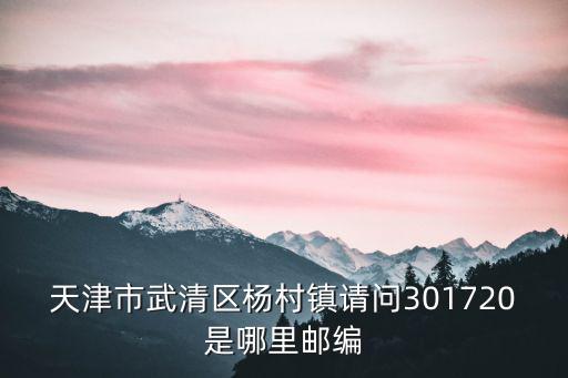 天津市武清區楊村鎮請問301720是哪里郵編