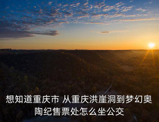 想知道重慶市 從重慶洪崖洞到夢幻奧陶紀售票處怎么坐公交
