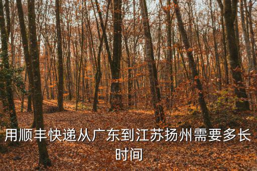 用順豐快遞從廣東到江蘇揚州需要多長時間