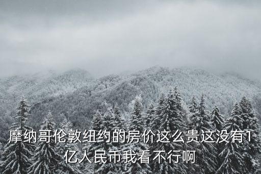 倫敦巴黎哪個房價貴，摩納哥倫敦紐約的房價這么貴這沒有1億人民幣我看不行啊