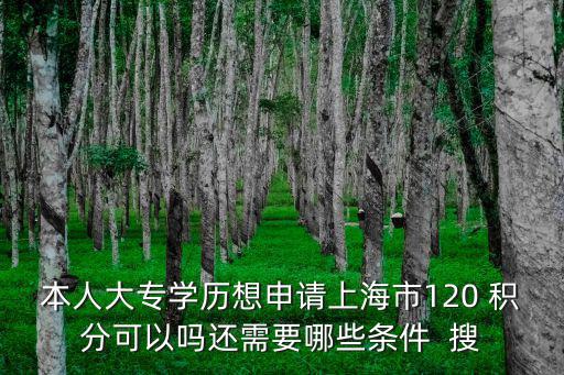 本人大專學歷想申請上海市120 積分可以嗎還需要哪些條件  搜