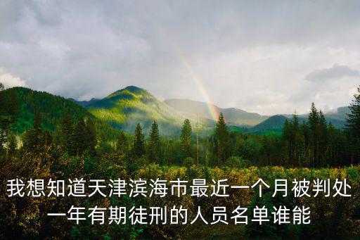 我想知道天津濱海市最近一個月被判處一年有期徒刑的人員名單誰能