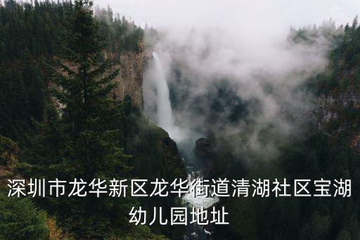 深圳市龍華新區龍華街道清湖社區寶湖幼兒園地址