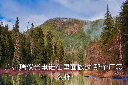 廣州瑞儀光電誰在里面做過 那個廠怎么樣