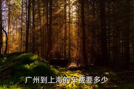 廣州到上海的車費要多少