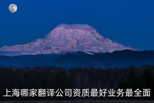 上海哪家翻譯公司資質(zhì)最好業(yè)務(wù)最全面