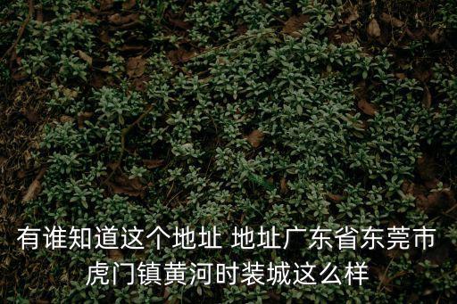 東莞黃河時裝批發城，東莞服裝批發市場有哪些