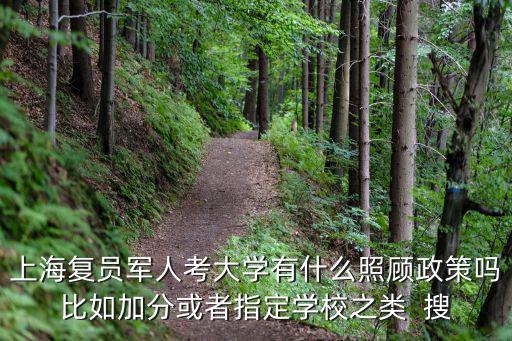 上海復員軍人考大學有什么照顧政策嗎比如加分或者指定學校之類  搜