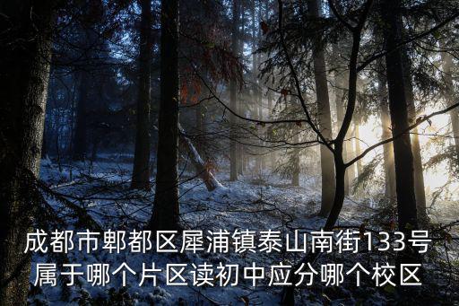 成都市郫都區犀浦鎮泰山南街133號屬于哪個片區讀初中應分哪個校區