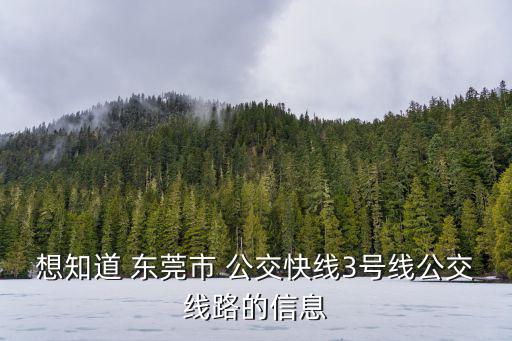 想知道 東莞市 公交快線3號線公交線路的信息