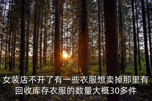 女裝店不開(kāi)了有一些衣服想賣掉那里有回收庫(kù)存衣服的數(shù)量大概30多件
