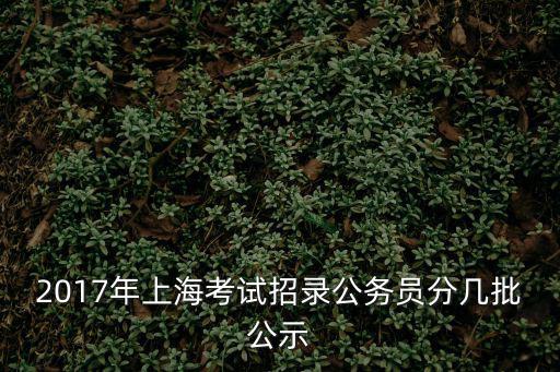 2017年上海考試招錄公務員分幾批公示