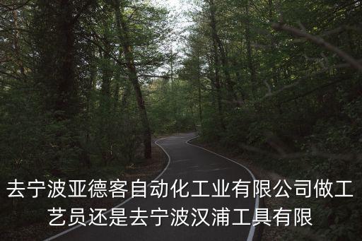 廣州亞德客自動化科技，去寧波亞德客自動化工業有限公司做工藝員還是去寧波漢浦工具有限