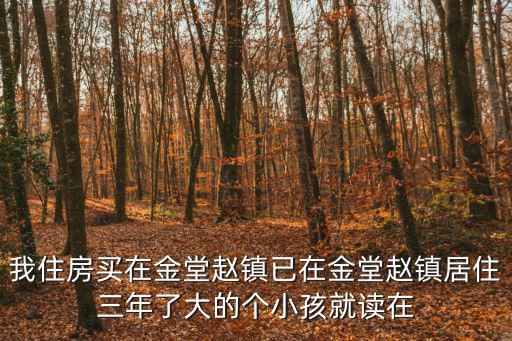 我住房買在金堂趙鎮已在金堂趙鎮居住三年了大的個小孩就讀在