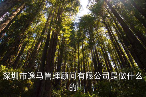 深圳市逸馬管理顧問有限公司是做什么的