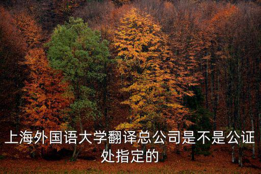 上海外國語大學翻譯總公司是不是公證處指定的