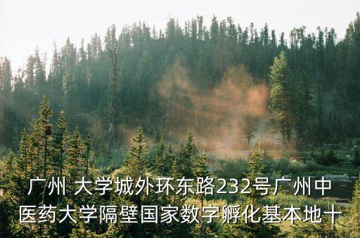 廣州大學城何小剛，廣州 大學城外環東路232號廣州中醫藥大學隔壁國家數字孵化基本地十