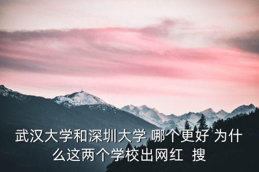 武漢大學和深圳大學 哪個更好 為什么這兩個學校出網紅  搜