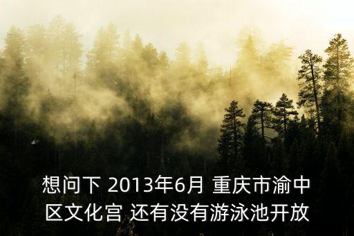 想問下 2013年6月 重慶市渝中區文化宮 還有沒有游泳池開放
